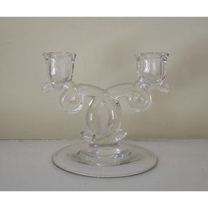 Vintage Heisey Lariat Double Candle Holder